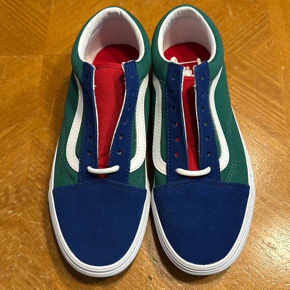 Women’s VANS Old Skool Sneakers ‘Yacht Club’ Green / Blue / Yellow / Red NEW - Picture 2 of 7